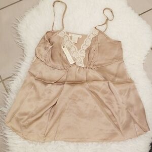 💕GOLD HAWK💕 100% Silk Camisole Latte (Medium)